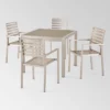 Cape Coral 5pc Aluminum & Tempered Glass Dining Set - Silver - Christopher Knight Home