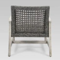 Hampton 2pk Wood & Wicker Mid-Century Club Chairs - Light Gray/Black - Christopher Knight Home -Knight Outdoor Cheap Store GUEST 43e847aa 4bce 4d6a b245 7bd5fcd0d864