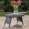 Thira Wicker Adjustable Folding Side Table - Mocha - Christopher Knight Home