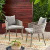 Pebble Set Of 2 Wicker Boho Club Chairs - Gray - Christopher Knight Home