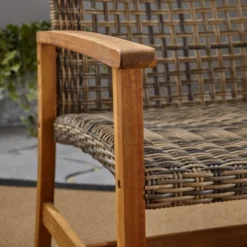 3pc Hampton Wood And Wicker Patio Set - Christopher Knight Home -Knight Outdoor Cheap Store GUEST 47eaf1e1 caca 422a 9229 3be923da1fae