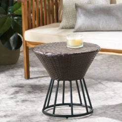 Crete Round Wicker Outdoor Side Table - Christopher Knight Home -Knight Outdoor Cheap Store GUEST 4886ecf8 8b8b 4101 b774 b4a01b19a692