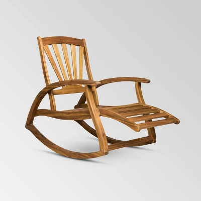 Sunview 2pk Acacia Wood Recliner Rocking Chairs - Teak - Christopher Knight Home 1 Sunview 2pk Acacia Wood Recliner Rocking Chairs - Teak - Christopher Knight Home