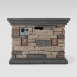 Ariel 5pc Wicker Rocking Chairs And Fire Pit Set - Dark Brown/Beige - Christopher Knight Home -Knight Outdoor Cheap Store GUEST 4ab29f81 574e 405a 9f4e 4941cab305b2