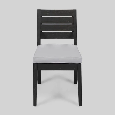 Nestor 6pc Acacia Wood Dining Set - Dark Gray/Light Gray - Christopher Knight Home 4 Nestor 6pc Acacia Wood Dining Set - Dark Gray/Light Gray - Christopher Knight Home - Image 4