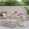 Otero 6pc Outdoor Aluminum Dining Set - Natural/Gray/Silver - Christopher Knight Home