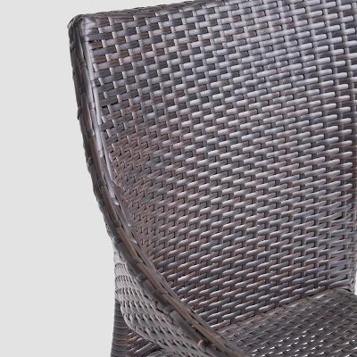 Espanola 9pc Wood And Wicker Dining Set Dark Brown/Multibrown - Christopher Knight Home 2 Espanola 9pc Wood And Wicker Dining Set Dark Brown/Multibrown - Christopher Knight Home - Image 2