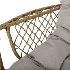 Greystone Indoor/Outdoor Wicker Hanging Chair With 8' Chain - Light Brown/Beige - Christopher Knight Home -Knight Outdoor Cheap Store GUEST 4e8fb683 45ca 4bda 8f8a 46482f841fdf