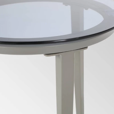 Pebble Iron Modern Side Table - Gray - Christopher Knight Home 3 Pebble Iron Modern Side Table - Gray - Christopher Knight Home - Image 3