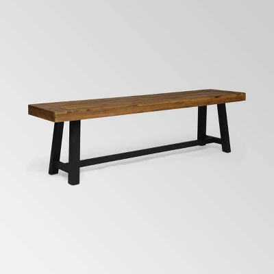 Raphael Acacia Wood Bench - Christopher Knight Home 6 Raphael Acacia Wood Bench - Christopher Knight Home - Image 6