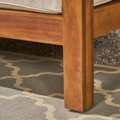 Oana 9pc Acacia Wood U-Shaped Sectional Sofa Set Teak/Beige - Christopher Knight Home 3 Oana 9pc Acacia Wood U-Shaped Sectional Sofa Set Teak/Beige - Christopher Knight Home - Image 3