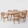 Alondra 7pc Acacia Wood Rectangular Dining Set - Teak - Christopher Knight Home