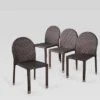 Aurora 4pk Wicker Stacking Chairs - Brown - Christopher Knight Home