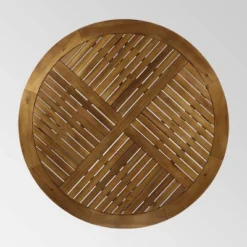 Wells 5 Pc Acacia Wood Round Dining Set Teak Finish - Christopher Knight Home -Knight Outdoor Cheap Store GUEST 53786eea dfba 4457 81b7 07765ad2e851