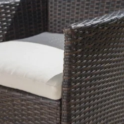 Lincoln 7pc Acacia Wood & Wicker Patio Dining Set - Dark Brown - Christopher Knight Home -Knight Outdoor Cheap Store GUEST 53ab2c2c da0d 4941 b26d e0eeae99f46f