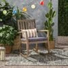 Montrose Acacia Wood Patio Rocking Chair Gray - Christopher Knight Home
