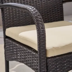 Clayton 7pc Acacia Wood & Iron Dining Set - Teak/Brown/Cream - Christopher Knight Home -Knight Outdoor Cheap Store GUEST 55472332 3a02 48d2 881e d1f21813339f