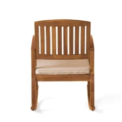 Selma 2pk Acacia Wood Rocking Chair - Teak/White - Christopher Knight Home -Knight Outdoor Cheap Store GUEST 55f22731 3faf 4b1b 9815 230a447b4ba1