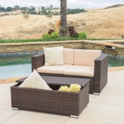 Murano 4pc Wicker Patio Sofa Set - Brown - Christopher Knight Home -Knight Outdoor Cheap Store GUEST 5645d5d8 da48 4e09 b605 aa3ba597a459