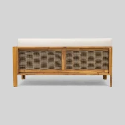 Linwood 3pc Wood And Wicker Sectional Sofa Set - Christopher Knight Home -Knight Outdoor Cheap Store GUEST 56608f82 7ae8 4edf 895c 08d10c4740d6