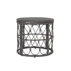 Bruce Outdoor Round Wicker Side Table Gray - Christopher Knight Home -Knight Outdoor Cheap Store GUEST 569a90a6 dd8c 4741 b0da c3dde48a7bfd