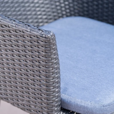 Iona 3pc Wicker Chat Set - Gray/Mixed Black - Christopher Knight Home 2 Iona 3pc Wicker Chat Set - Gray/Mixed Black - Christopher Knight Home - Image 2