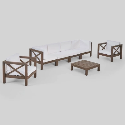 Brava 7pc Patio Conversation Set - Christopher Knight Home 1 Brava 7pc Patio Conversation Set - Christopher Knight Home