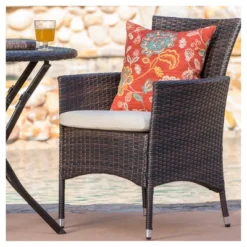 Malaga 3pc All-Weather Wicker Patio Bistro Set - Brown - Christopher Knight Home -Knight Outdoor Cheap Store GUEST 5bd51b71 a9a6 4a24 b27f 1c6abe1770b8