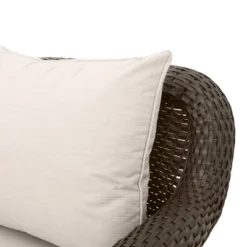 Amaya 5pc Outdoor 4 Wicker Swivel Chair & Fire Pit Set - Dark Brown/Beige/Matte Black - Christopher Knight Home -Knight Outdoor Cheap Store GUEST 5c1020e0 811d 403a a2ef 4d25998b38e8