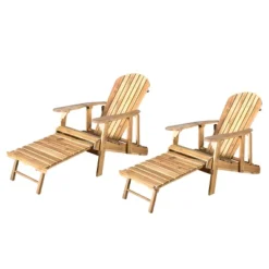 Hayle 2pk Wood Reclining Adirondack Chair With Footrest - Christopher Knight Home -Knight Outdoor Cheap Store GUEST 5da6a8f8 73b4 4818 b6c2 4cf398cfced4