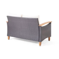 Isla Outdoor 4 Seater Chat Set With Coffee Table - Brown/Beige/Teak - Christopher Knight Home -Knight Outdoor Cheap Store GUEST 5ece78e3 550b 4fa5 ae90 fe80f0f19287