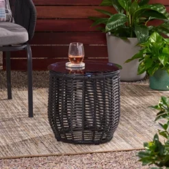 Boynton Wicker Side Table - Christopher Knight Home