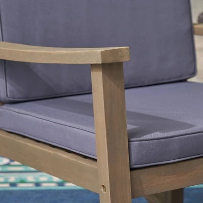 Candel Acacia Wood Patio Rocking Chair Gray/Dark Gray - Christopher Knight Home 2 Candel Acacia Wood Patio Rocking Chair Gray/Dark Gray - Christopher Knight Home - Image 2