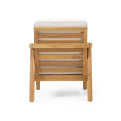 4pk Verdugo Outdoor Acacia Wood 4 Seater Chat Set With Cushions Beige/Teak - Christopher Knight Home