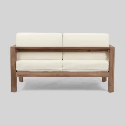 2pc Genser Wooden Patio Loveseat And Coffee Table Set Brown - Christopher Knight Home -Knight Outdoor Cheap Store GUEST 6274de04 3158 49ff 9e25 e9eec25db4e4