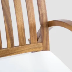 Cayo 2pk Acacia Wood Rocking Chair - Natural/Cream - Christopher Knight Home -Knight Outdoor Cheap Store GUEST 630397b0 96a9 4cc7 87df 82b11aa24aad