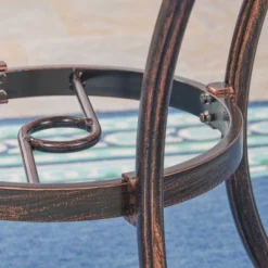 Tucson 32.5" Round Cast Aluminum Dining Table - Copper - Christopher Knight Home -Knight Outdoor Cheap Store GUEST 639794ca 52b5 4d60 9dac 470cd346e916