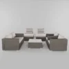Santa Rosa 9pc Wicker Patio Sectional Sofa Set - Gray/Silver - Christopher Knight Home