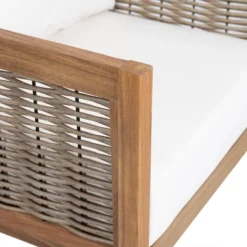 Burchett 2pk Outdoor Acacia Wood Club Chairs With Cushions - Teak/Brown/Beige - Christopher Knight Home -Knight Outdoor Cheap Store GUEST 6589994e 1b3a 43eb 9114 41b775139945