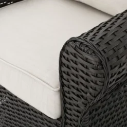 Acadia 3pc Wicker Rocker And MGO Gas Firepit Set - Dark Brown - Christopher Knight Home -Knight Outdoor Cheap Store GUEST 670573ba 4a7e 4fbd 9dcc 48c6b0189a44