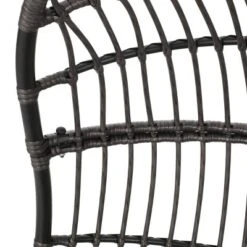 Richards Outdoor/Indoor Wicker Hanging Chair With 8 Foot Chain (No Stand) - Gray/Dark Gray - Christopher Knight Home -Knight Outdoor Cheap Store GUEST 68abd85a ae11 428a 9043 f316fcf56911