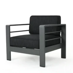 Cape Coral 3pc Aluminum Chat Set - Gray/Dark Gray - Christopher Knight Home -Knight Outdoor Cheap Store GUEST 6d94db66 5e3a 4c3c 9a43 1fc34c2b3a9e