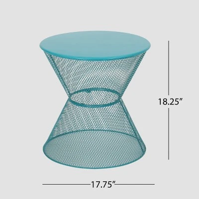 Nevada Iron Modern Side Table - Matte Teal - Christopher Knight Home 2 Nevada Iron Modern Side Table - Matte Teal - Christopher Knight Home - Image 2