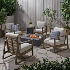 Belgian 6pc Acacia Wood Fire Conversation Set - Christopher Knight Home -Knight Outdoor Cheap Store GUEST 6df66b73 5983 4cf3 a3dd 196512adf292