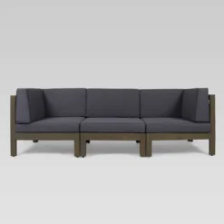 Brava 3pc Acacia Modular Sofa - Christopher Knight Home -Knight Outdoor Cheap Store GUEST 6e94593e 082a 44c1 8be9 9f728affc970