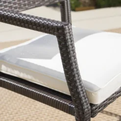 Sherman Oaks 6pc Aluminum/Wicker Patio Dining Set - Brown/White - Christopher Knight Home -Knight Outdoor Cheap Store GUEST 6e9fed49 ee50 4737 987e 73c485d45a11