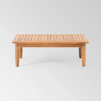 Aston 4pc Acacia Wood Mid-Century Modern Chat Set - Teak/Cream - Christopher Knight Home 4 Aston 4pc Acacia Wood Mid-Century Modern Chat Set - Teak/Cream - Christopher Knight Home - Image 4