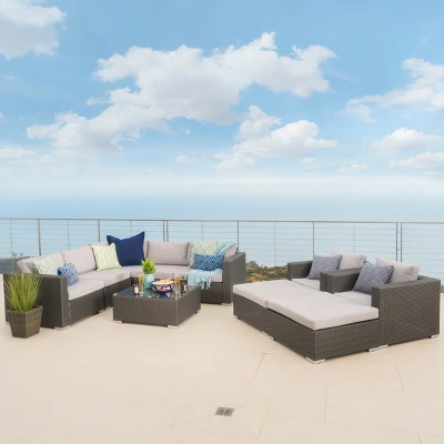 Santa Rosa 10pc Wicker Sectional Sofa - Christopher Knight Home 5 Santa Rosa 10pc Wicker Sectional Sofa - Christopher Knight Home - Image 5