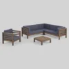 Oana 5pc Acacia Sectional Sofa Seating Set - Christopher Knight Home