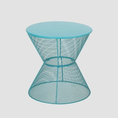Nevada Iron Modern Side Table - Matte Teal - Christopher Knight Home 6 Nevada Iron Modern Side Table - Matte Teal - Christopher Knight Home - Image 6